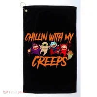 Chillin With My Creeps Spooky Monsters Golf Towel thumb 0
