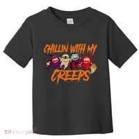 Chillin With My Creeps Spooky Monsters Toddler T-Shirt thumb 0