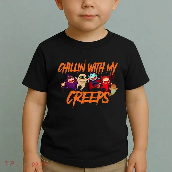 Chillin With My Creeps Spooky Monsters Toddler T-Shirt