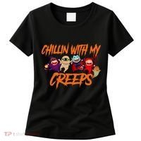Chillin With My Creeps Spooky Monsters Women's T-Shirt thumb 0