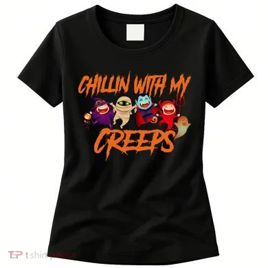Chillin With My Creeps Spooky Monsters Women's T-Shirt