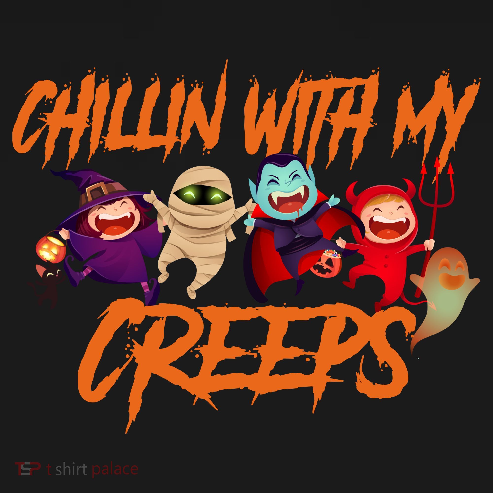 Chillin With My Creeps Spooky Monsters Bag
