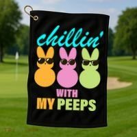 Chillin' With My Peeps Golf Towel thumb 1