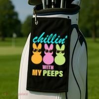 Chillin' With My Peeps Golf Towel thumb 2