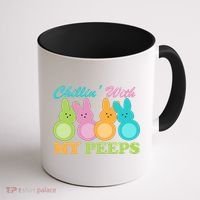 Chillin With My Peeps Easter Rabbits Coffee Mug thumb 1
