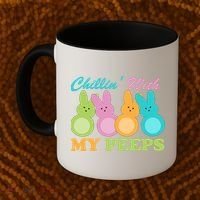 Chillin With My Peeps Easter Rabbits Coffee Mug thumb 2
