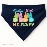 Chillin With My Peeps Easter Rabbits USA-Made Doggie Bandana thumb 0