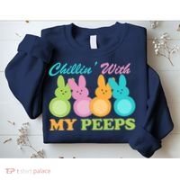 Chillin With My Peeps Easter Rabbits Sweatshirt thumb 2
