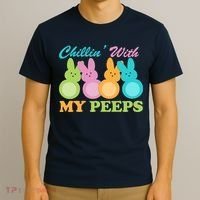 Chillin With My Peeps Easter Rabbits T-Shirt thumb 3