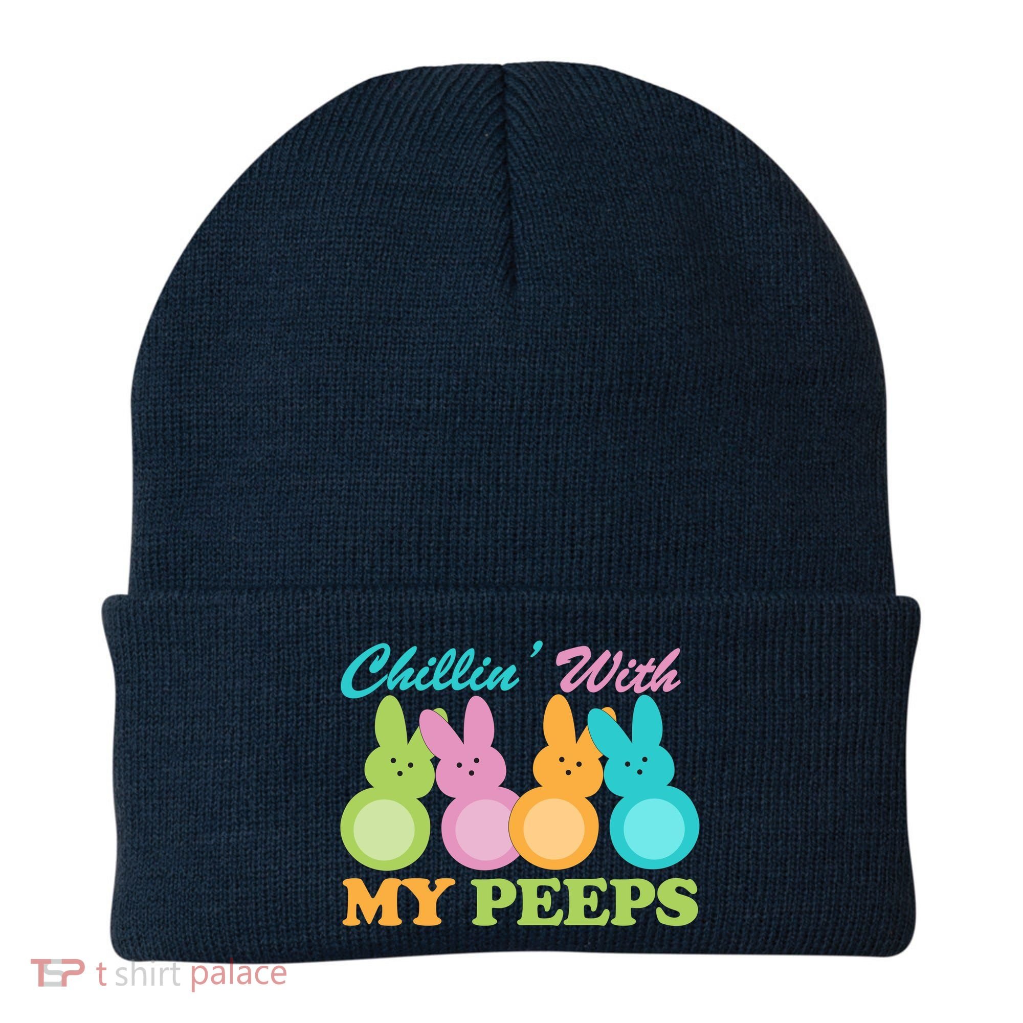 Chillin With My Peeps Easter Rabbits Beanie