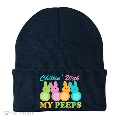 Chillin With My Peeps Easter Rabbits Beanie