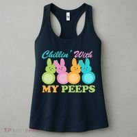 Chillin With My Peeps Easter Rabbits Women's Tank Top thumb 3