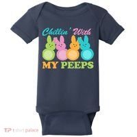 Chillin With My Peeps Easter Rabbits Baby Bodysuit thumb 0