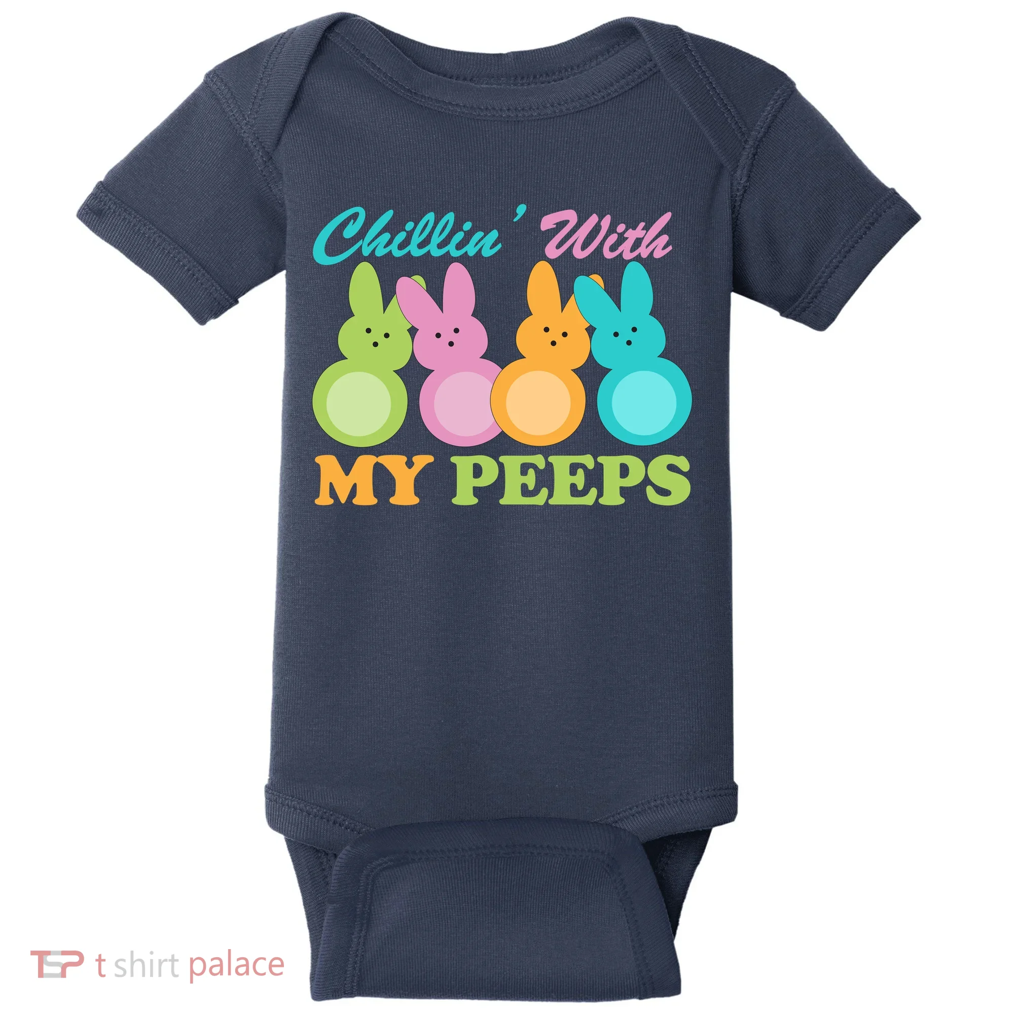 Chillin With My Peeps Easter Rabbits Baby Bodysuit