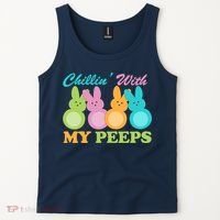 Chillin With My Peeps Easter Rabbits Tank Top thumb 2