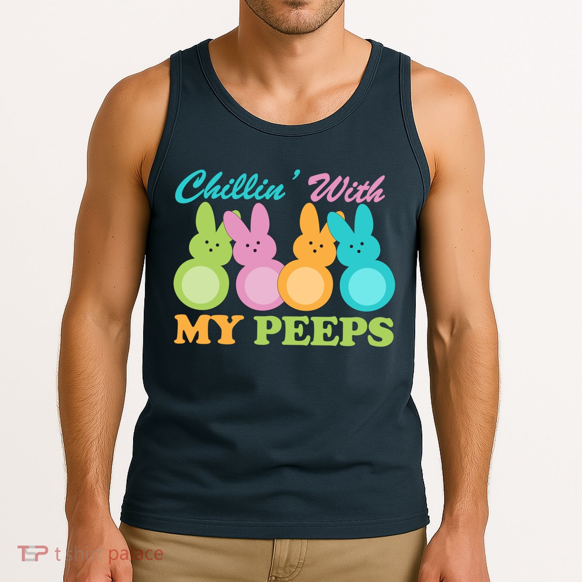 Chillin With My Peeps Easter Rabbits Tank Top