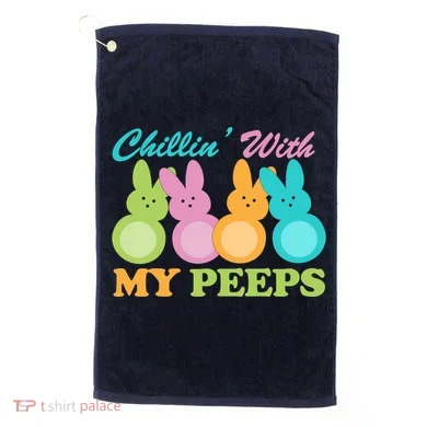 Chillin With My Peeps Easter Rabbits Golf Towel