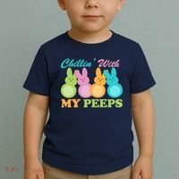 Chillin With My Peeps Easter Rabbits Toddler T-Shirt thumb 2