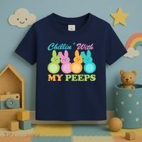 Chillin With My Peeps Easter Rabbits Toddler T-Shirt thumb 3