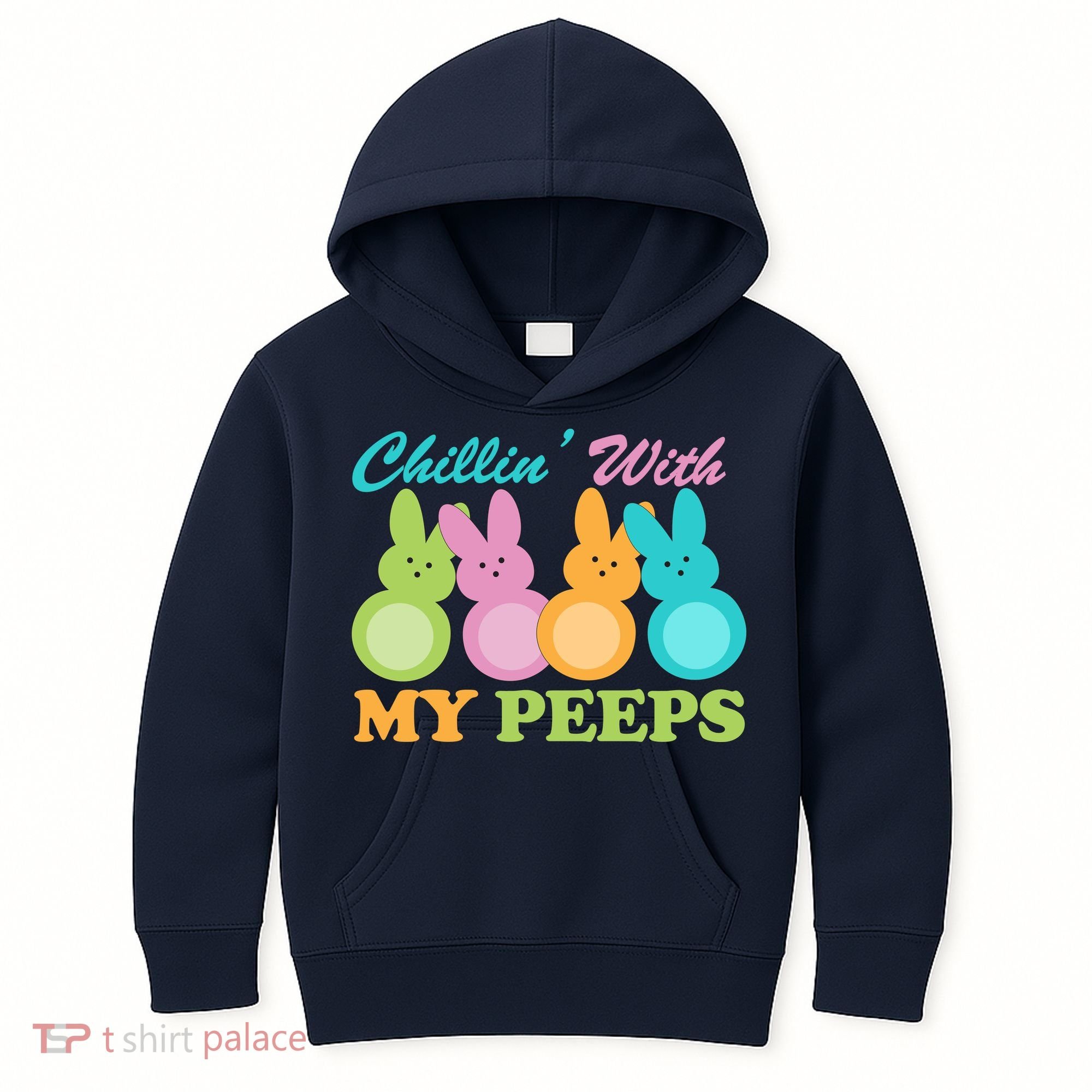 Chillin With My Peeps Easter Rabbits Kids Hoodie