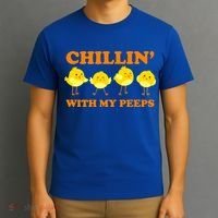 Chillin With My Peeps Funny Easter T-Shirt thumb 3