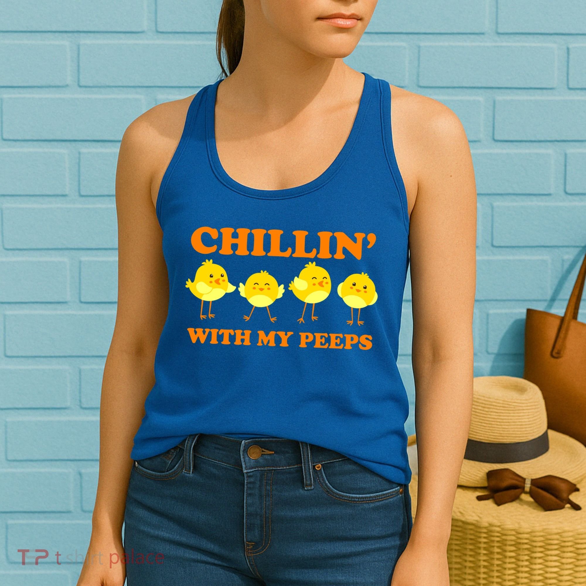 Chillin With My Peeps Funny Easter Women's Tank Top