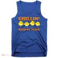 Chillin With My Peeps Funny Easter Tank Top thumb 0