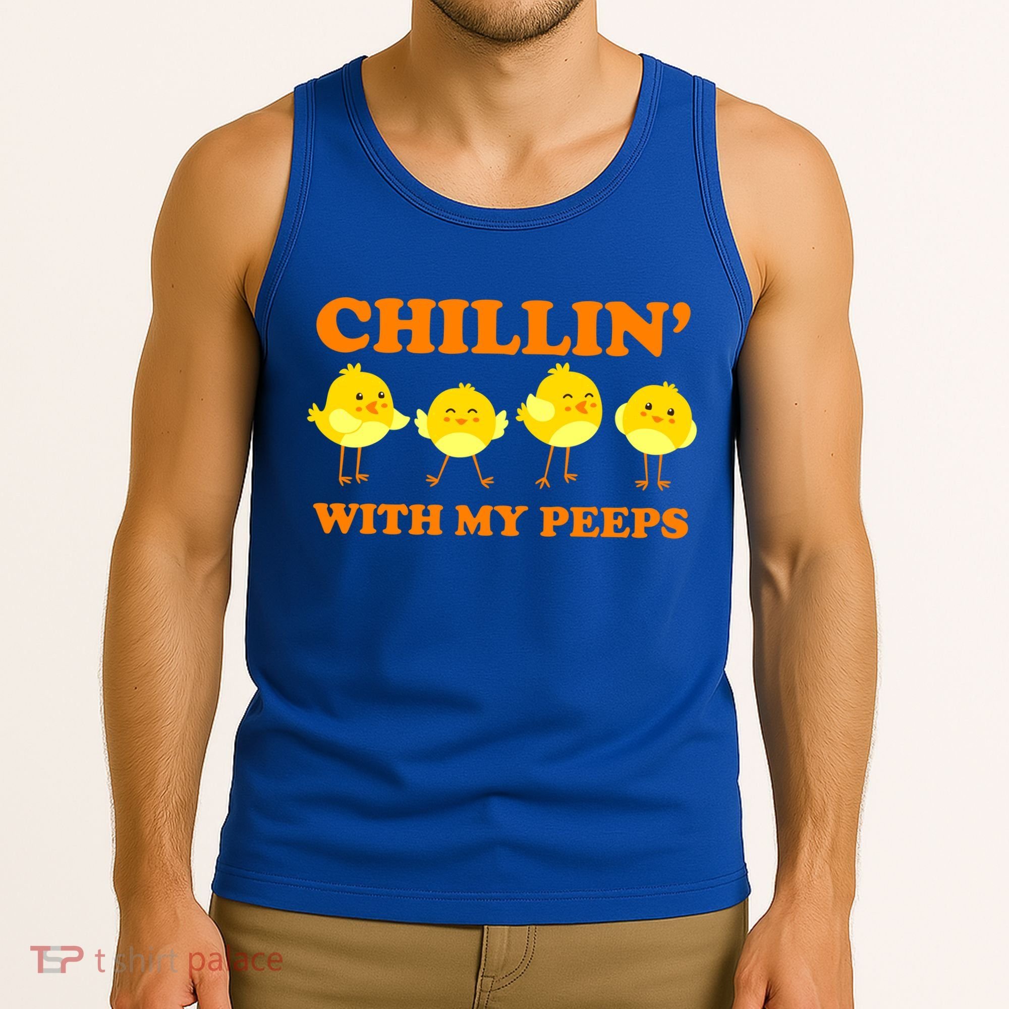 Chillin With My Peeps Funny Easter Tank Top