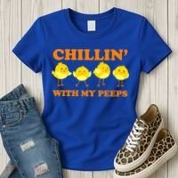 Chillin With My Peeps Funny Easter Women's T-Shirt thumb 3