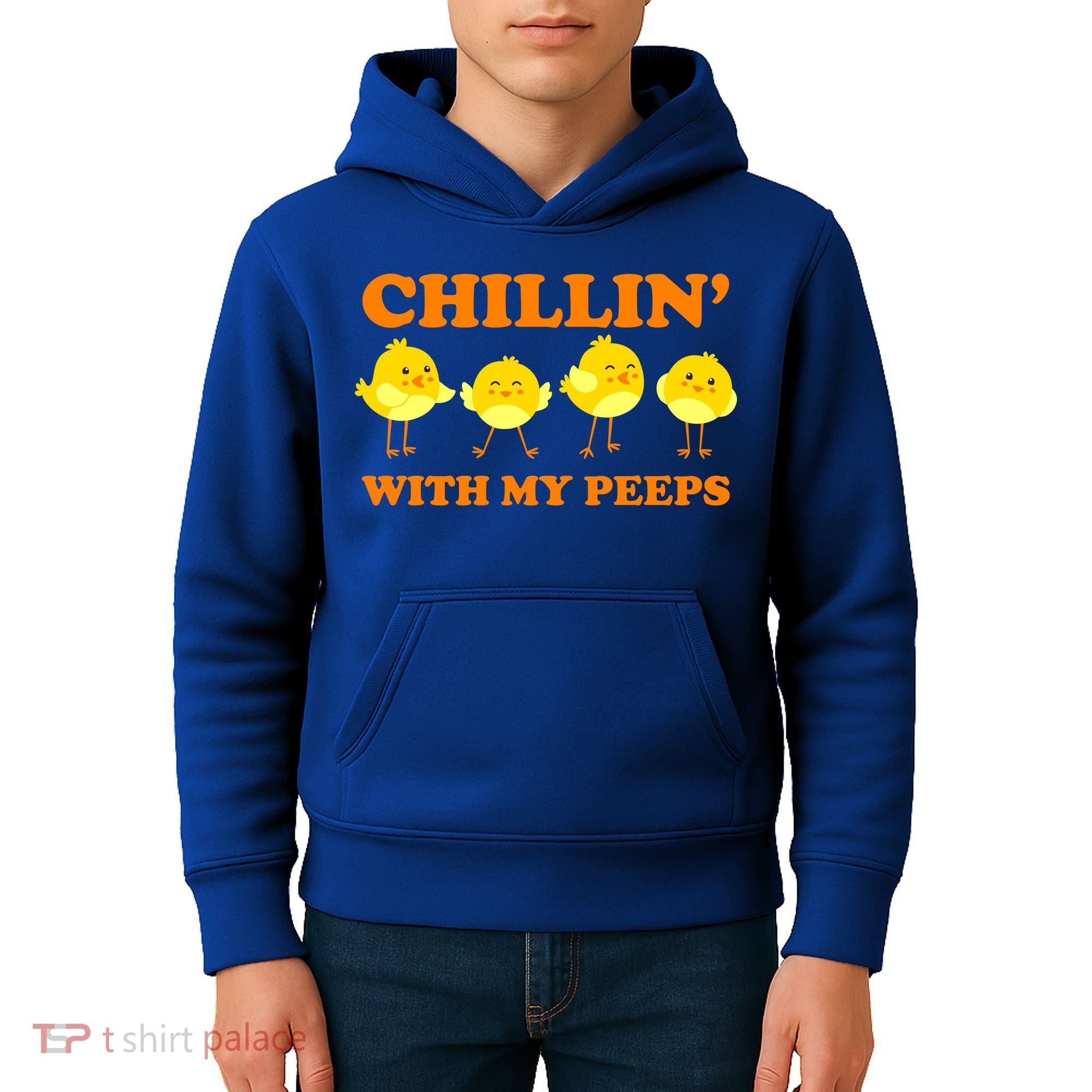 Chillin With My Peeps Funny Easter Kids Hoodie