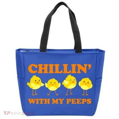 Chillin With My Peeps Funny Easter Tote Bag