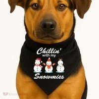 Chillin With My Snowmies Christmas USA-Made Doggie Bandana thumb 1