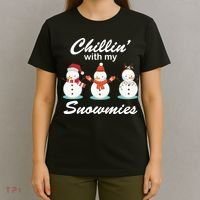 Chillin With My Snowmies Christmas T-Shirt thumb 4