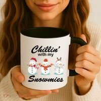 Chillin With My Snowmies Christmas Coffee Mug thumb 3