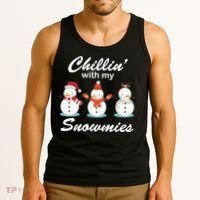 Chillin With My Snowmies Christmas Tank Top thumb 3