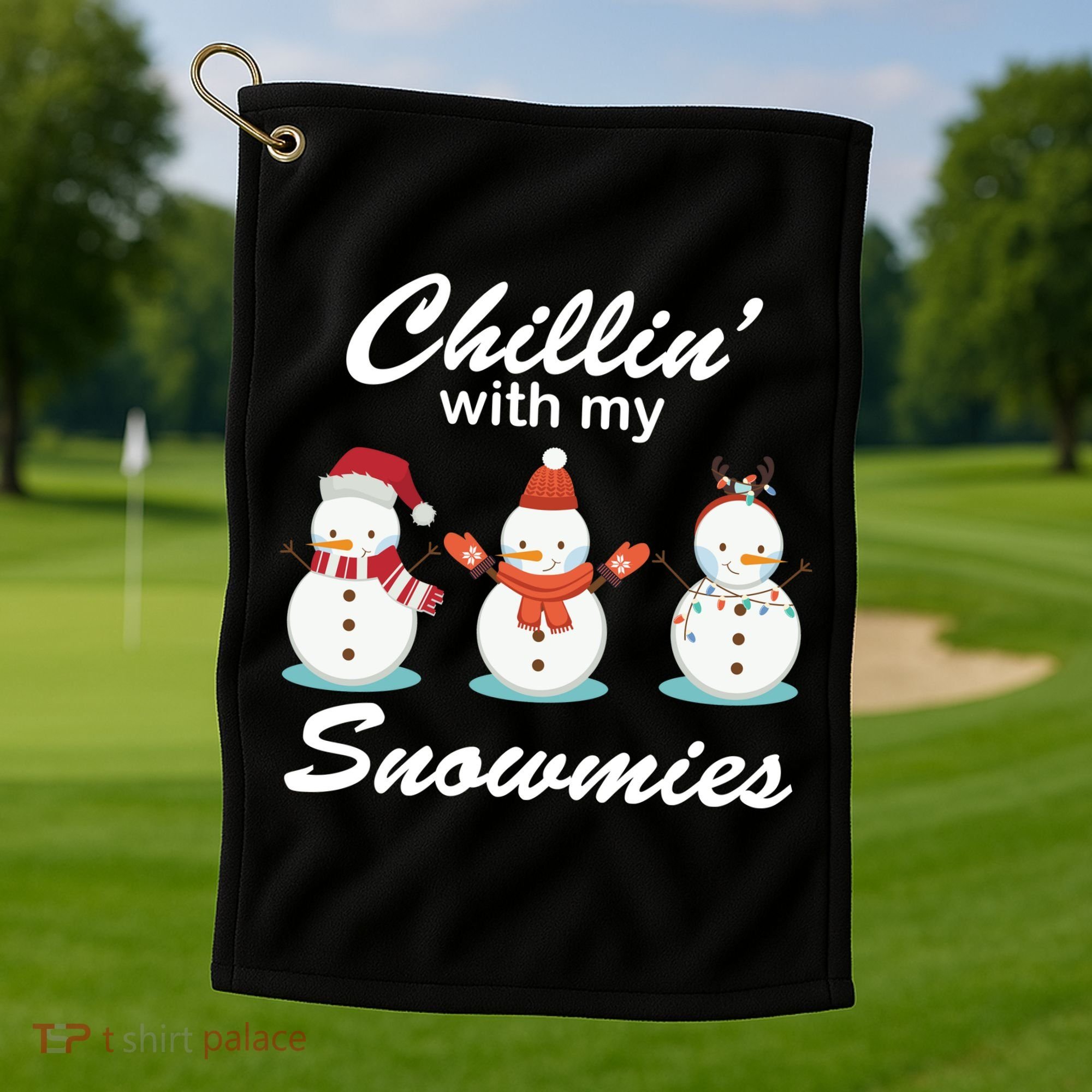 Chillin With My Snowmies Christmas Golf Towel