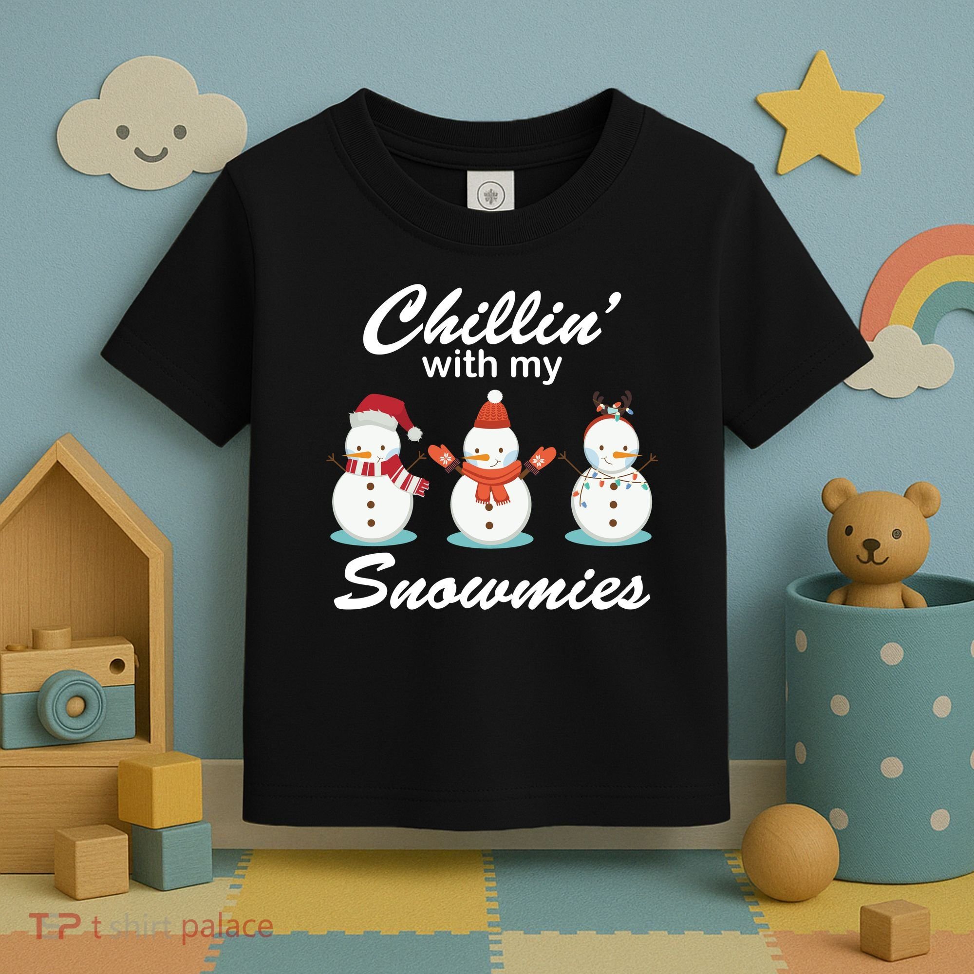 Chillin With My Snowmies Christmas Toddler T-Shirt