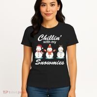 Chillin With My Snowmies Christmas Women's T-Shirt thumb 4