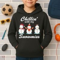 Chillin With My Snowmies Christmas Kids Hoodie thumb 2