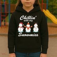 Chillin With My Snowmies Christmas Kids Hoodie thumb 3