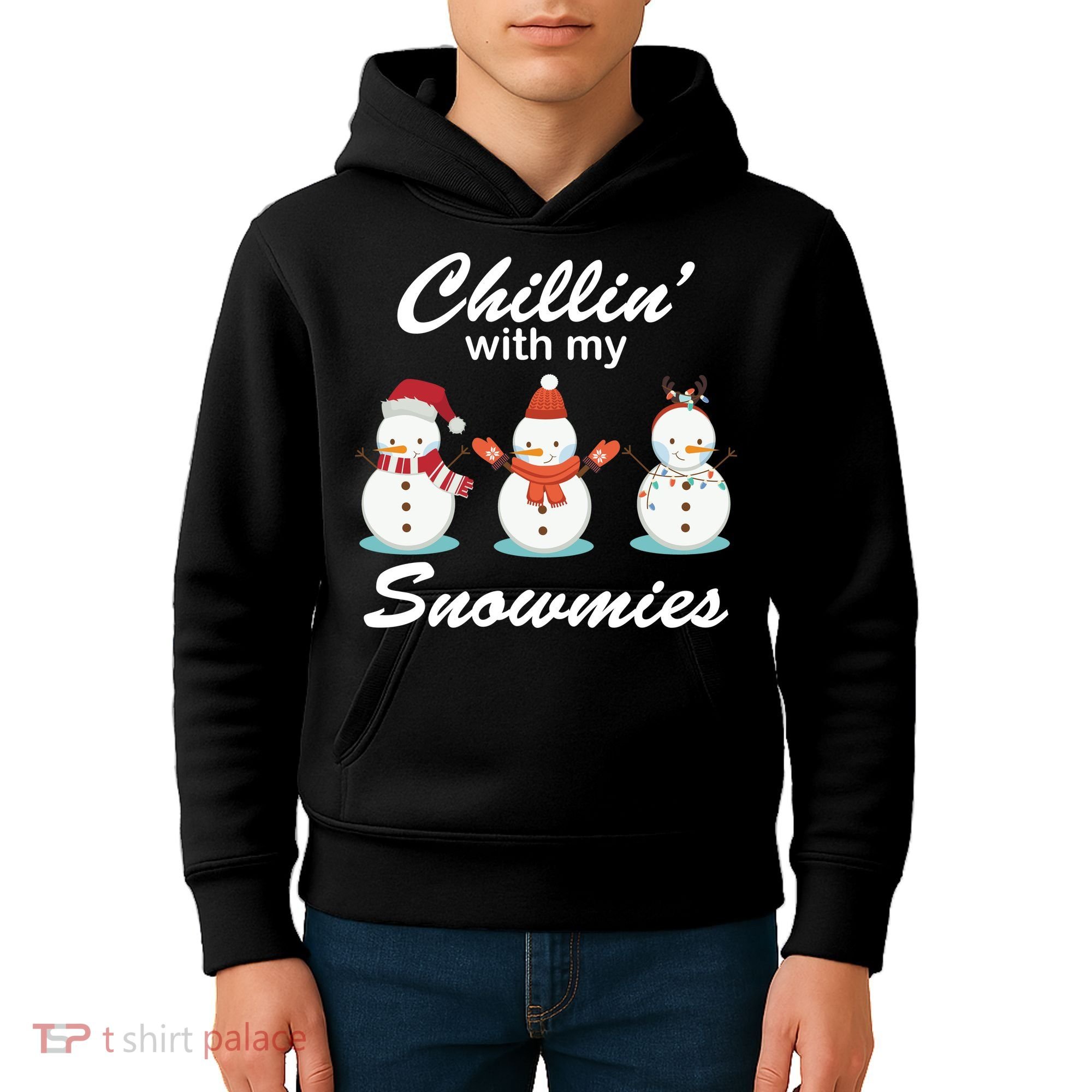 Chillin With My Snowmies Christmas Kids Hoodie