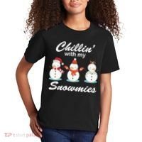 Chillin With My Snowmies Christmas Kids T-Shirt thumb 2