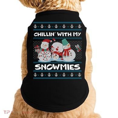Chillin With My Snowmies Ugly Christmas Doggie Tank