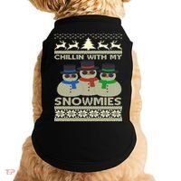 Chillin With My Snowmies Ugly Christmas Doggie Tank thumb 0