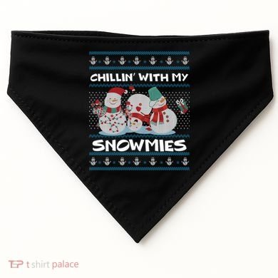 Chillin With My Snowmies Ugly Christmas USA-Made Doggie Bandana