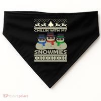 Chillin With My Snowmies Ugly Christmas USA-Made Doggie Bandana thumb 0