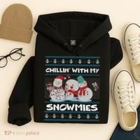 Chillin' With My Snowmies Ugly Christmas Hoodie thumb 4
