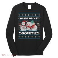 Chillin' With My Snowmies Ugly Christmas Long Sleeve Shirt thumb 0