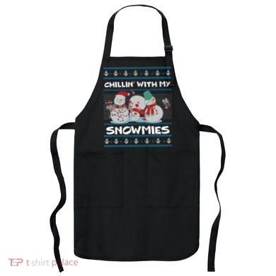 Chillin' With My Snowmies Ugly Christmas Apron