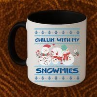 Chillin' With My Snowmies Ugly Christmas Coffee Mug thumb 2